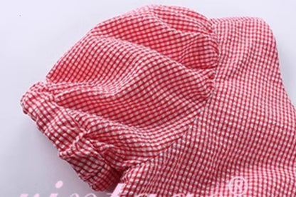 Le Palais  Red Small Padded Sleeve Short Top High Waist Shorts-GAM.