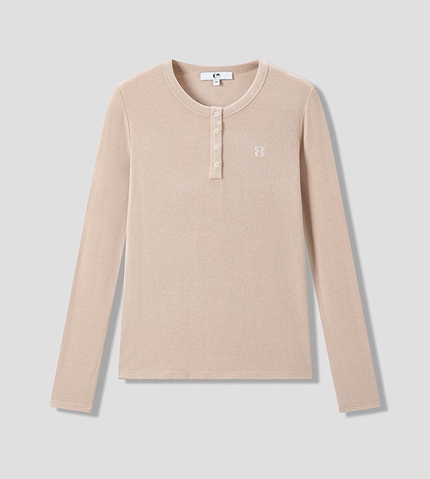 COMME MOI Lu Yan designer new women's Henry collar base shirt slim T-shirt - BLESSED.