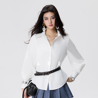 AUI  Lapel Jacket Short Jacket Pleated Skirt Two-Piece Set -  Ha-Jun