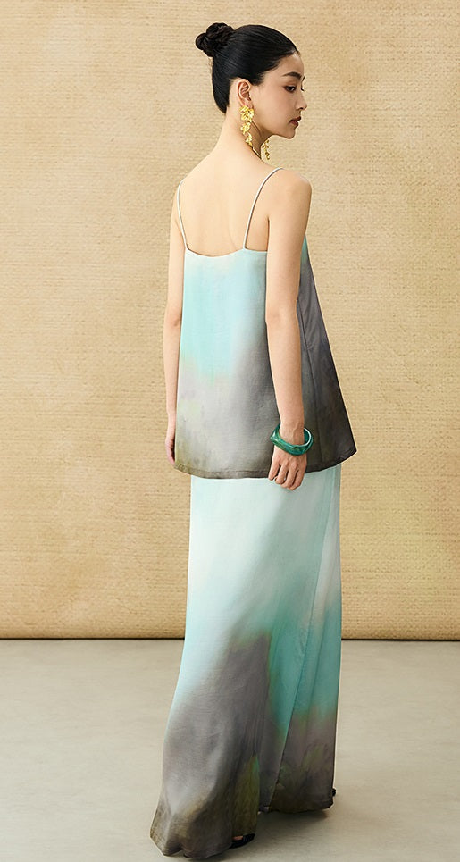 HECO Chinese Blended Temperament Silk Drape Hip Skirt - SOULS .