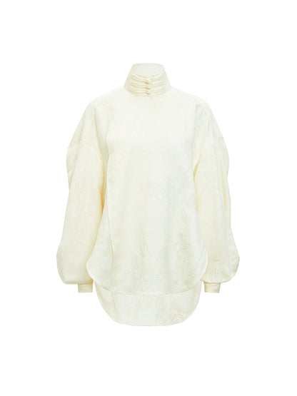 M essential Mackay designer cream collar silhouette shirt skirt - kans.