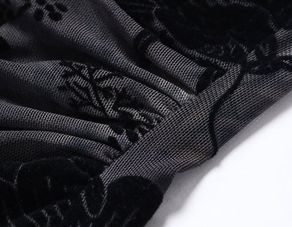 WANGXO| Acetate  Lace-Trimmed Metal Chain Halterneck V-Neck Pleated Top -AYRA.