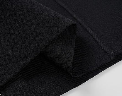 COMME MOI Lu Yan Designer's new women's small stand-up collar black knitted jacket - MEND.