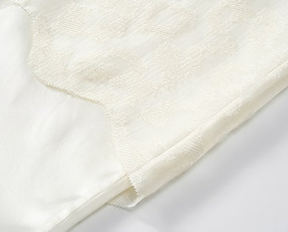 COMME MOI  silk embroidered white skirt - ABBA.