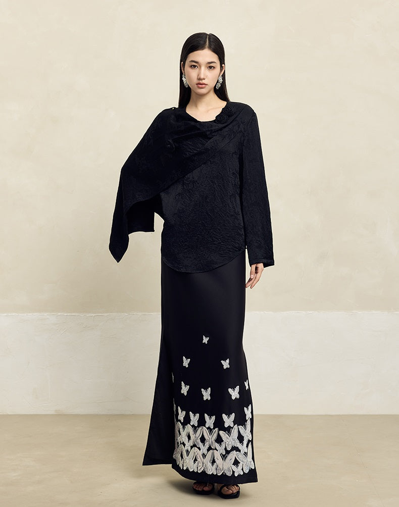 HECO Acetate texture Handmade Rose Top Women - DARK.