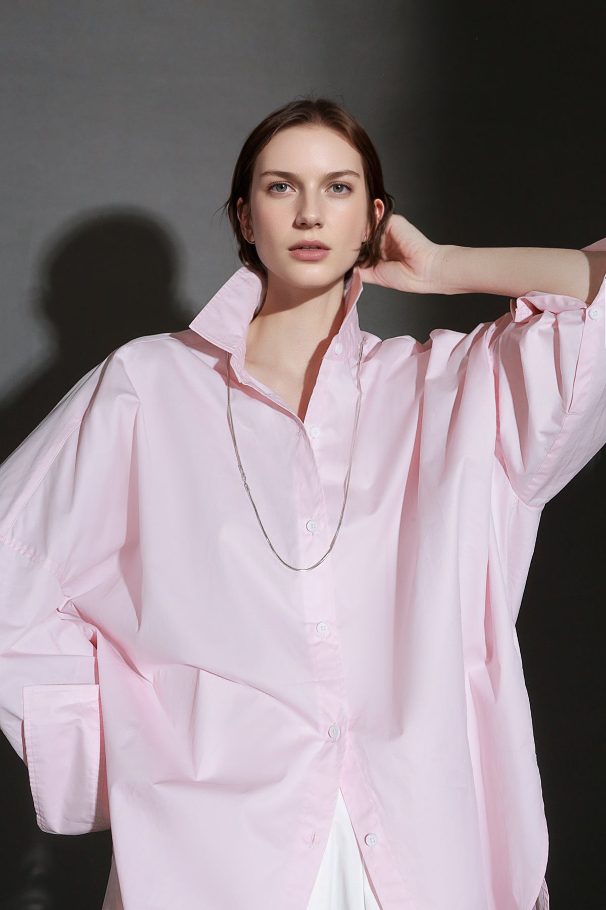 PIAOIN minimalist silhouette commuter shirt oversize versatile loose luxury -COX.