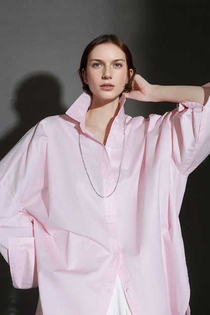 PIAOIN minimalist silhouette commuter shirt oversize versatile loose luxury -COX.