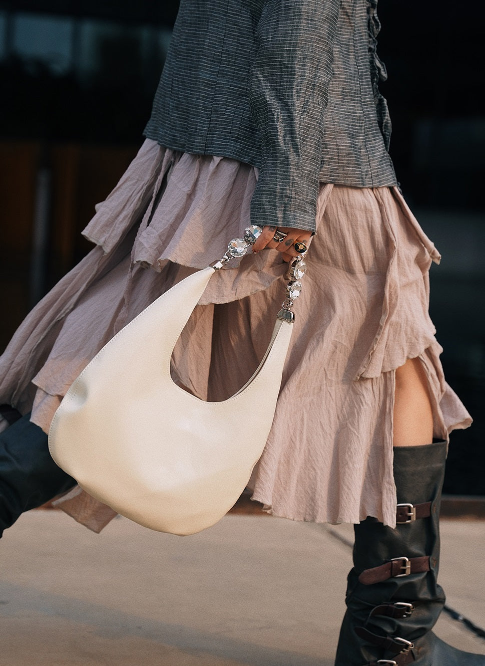 IUBALLET Pinched Light Man Diamond Chain Armpit Bag - GRANT.