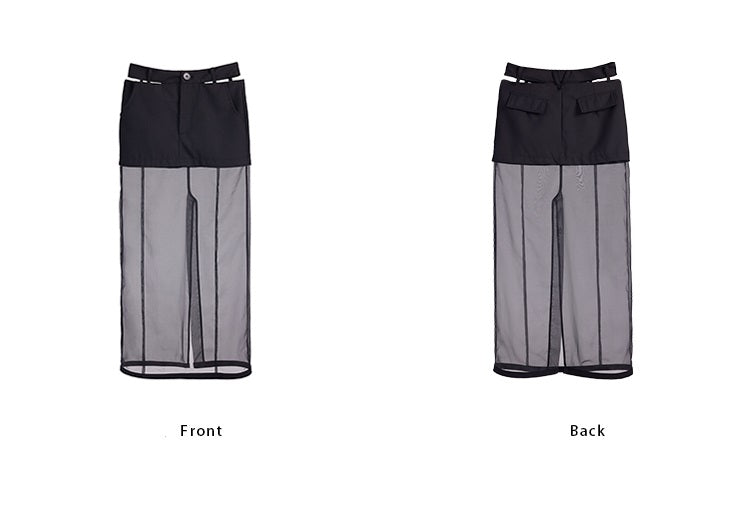 TINY IN mesh spliced two-piece long skirt -TOSHI