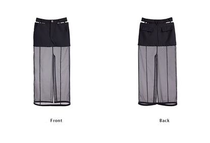 TINY IN mesh spliced two-piece long skirt -TOSHI
