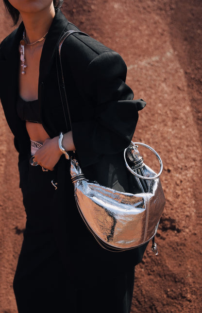 IUBALLET Crescent  Designer Black Croissant Armpit Bag - KING