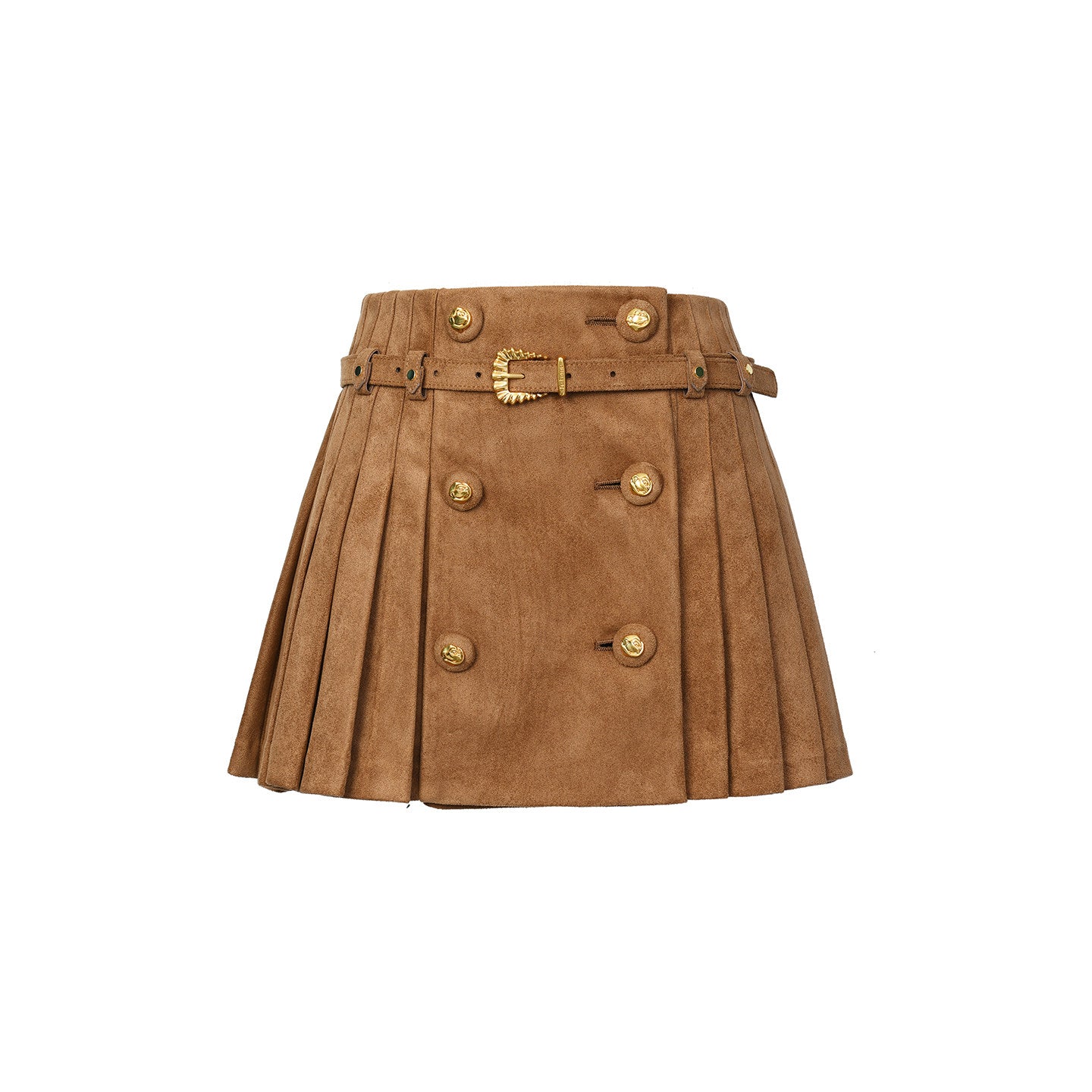 FAME imitation suede pleated horse-faced skirt- HAKEEM