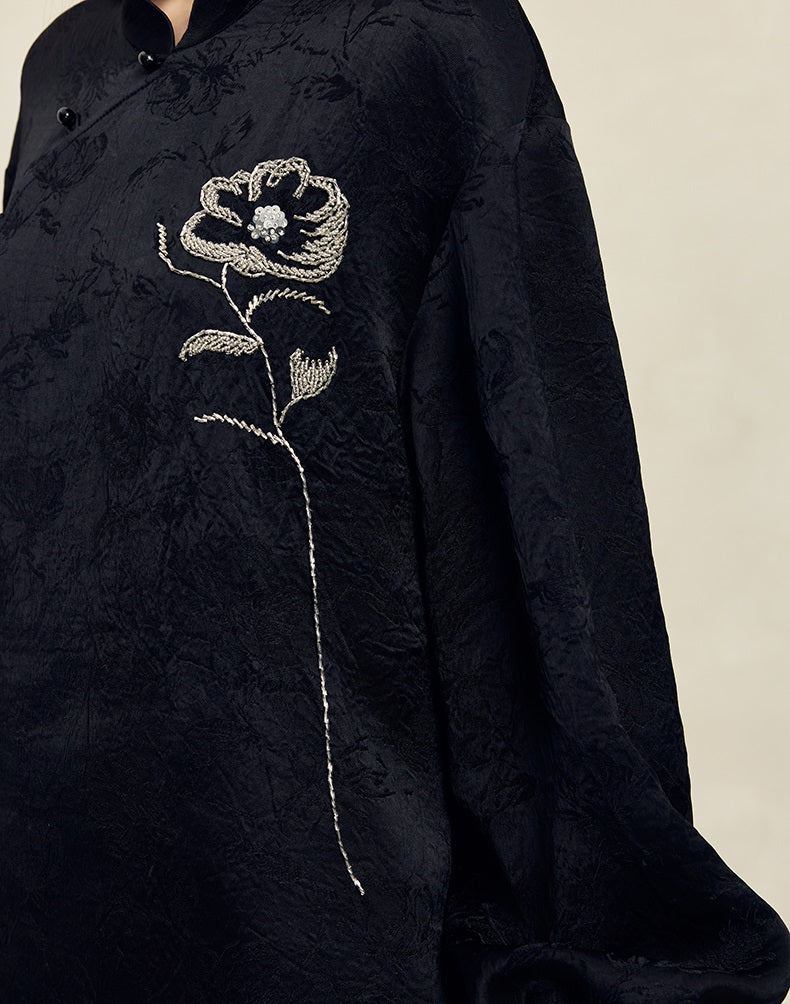 HECO Vinegar Peony Handmade Beaded Embroidered Tops Women - MERCY.