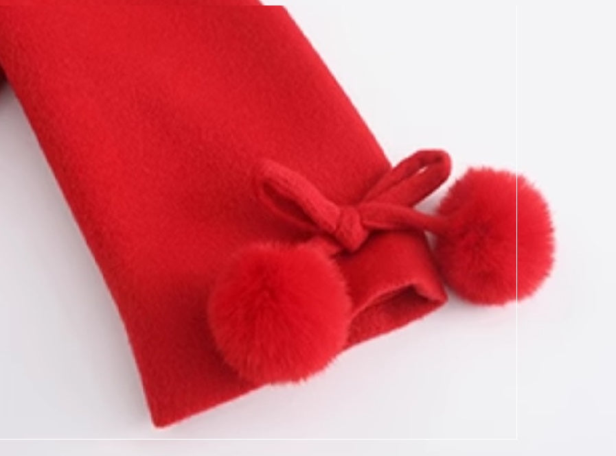 Le Palais Vintage Red Trim Tweed Off-the-Shoulder Dress-DANA