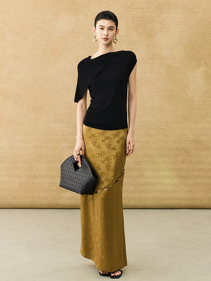 HECO Chinese style acetate rich bamboo skirt - DEED.