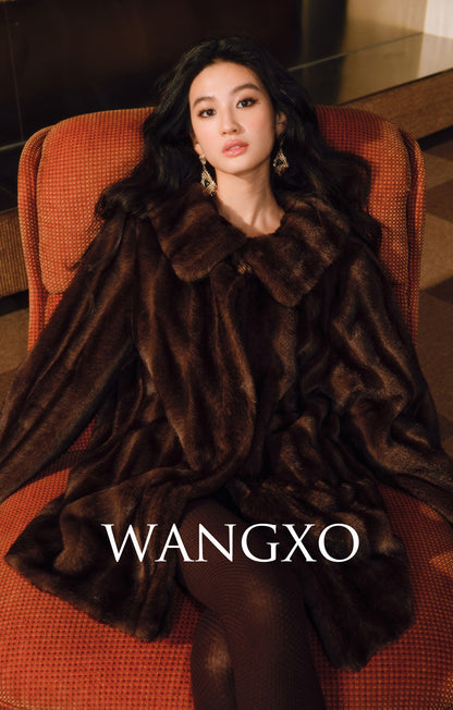 WANGXO | Grade Paz Strip Mink Fur Coat - LAYA.