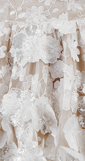 Wardrobes by Chen Luxury Strapless Embroidered Crystal Flower Evening bridal Dress-Florence