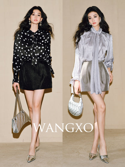 WANGXO |Satin French Retro Tailored High-Waisted Thin Bud Skirt -REYA.