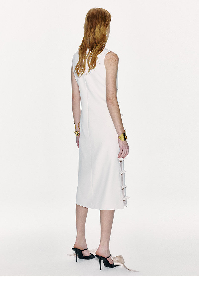 ATELIER MISS LU Cut-out Rabbit Ear Ribbon Patchwork Dress - ADAM.