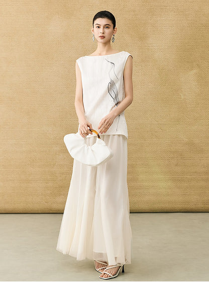 HECO Chinese style crane print top - LIVES.