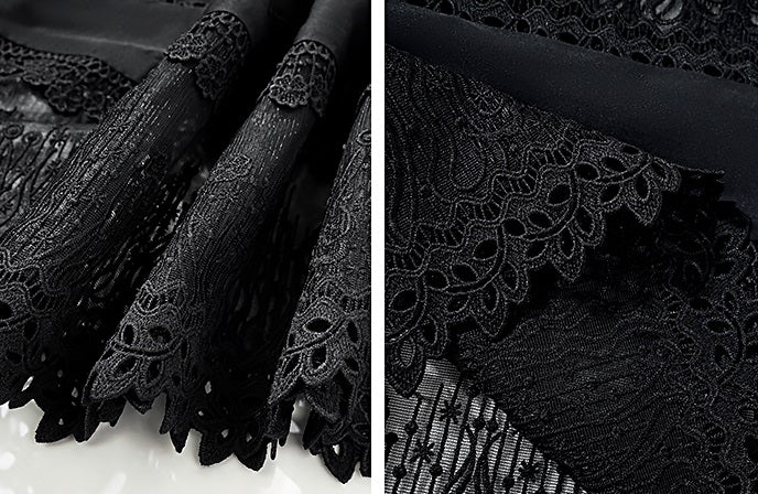 HECO Acetate Hollow Lace A-line Long Skirt women - FLOW.