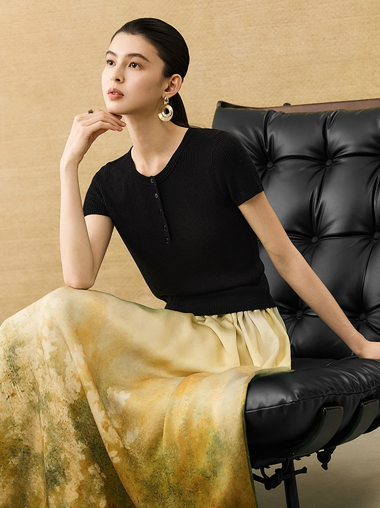 HECO Chinese Versatile Breathable Shoulder Short Sleeve T-Shirt - CEAS.