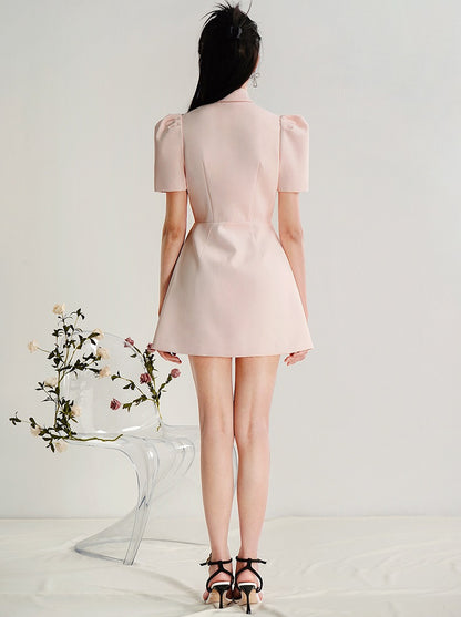 CHECOCRE Stunning Stubble Temperament Commuter Pink Suit Dress - ESSENTIAL