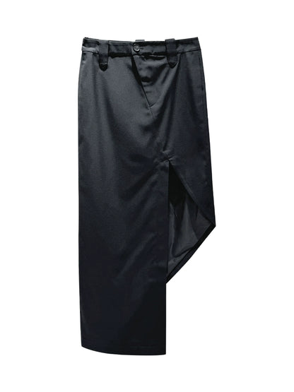 ANNAKIKI wool irregular mid-waisted long skirt for women-KAITO
