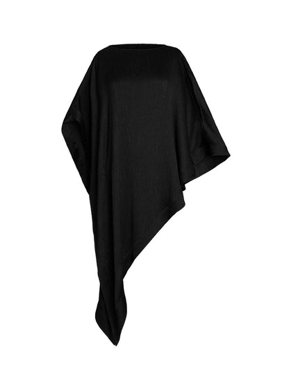 ZHUCHONGYUN pleated satin glossy one-shoulder loose silhouette top--ANARI.