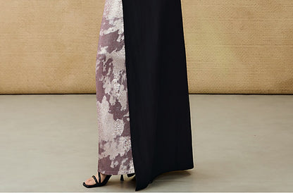 HECO Black Slit Summer High-waisted Long Skirt - MUSE.