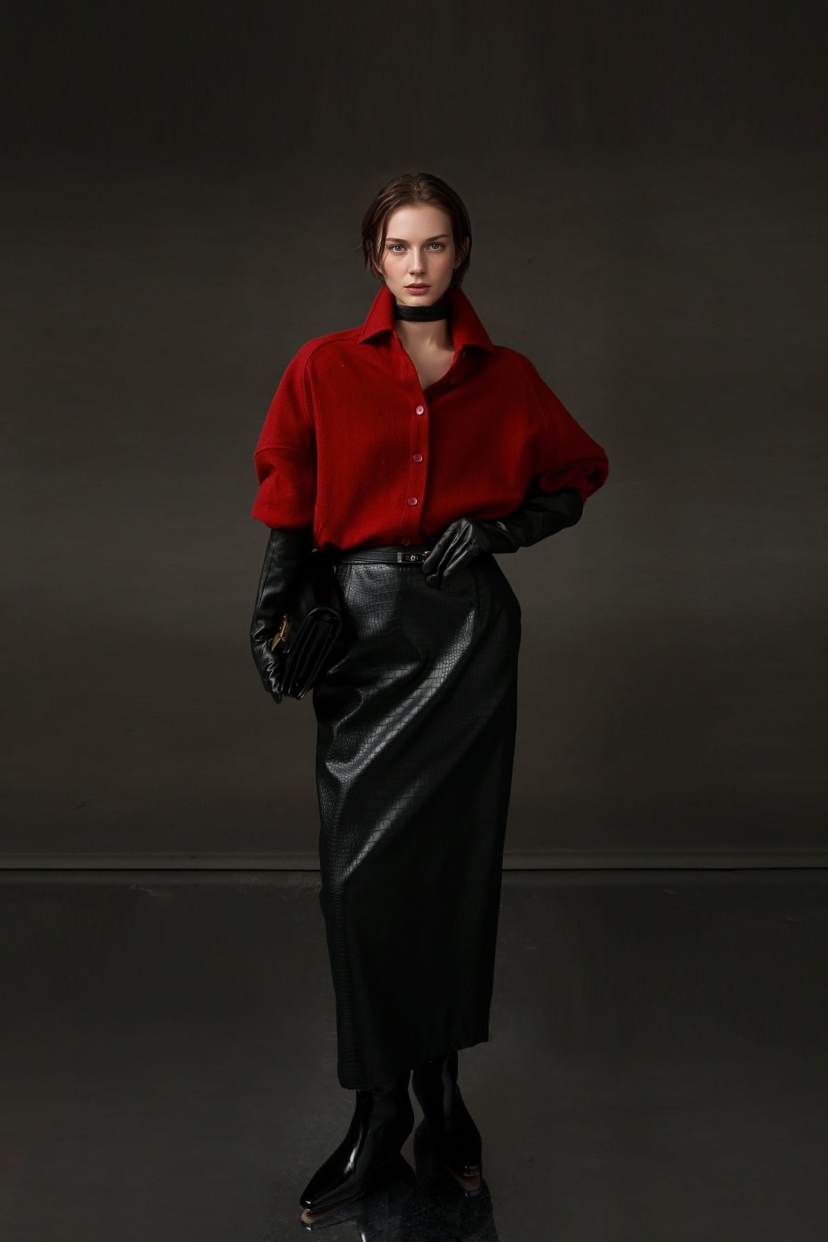 PIAOIN Luxury Old Money Style Wool Shirt Women's Single Breasted Shirt-FERA