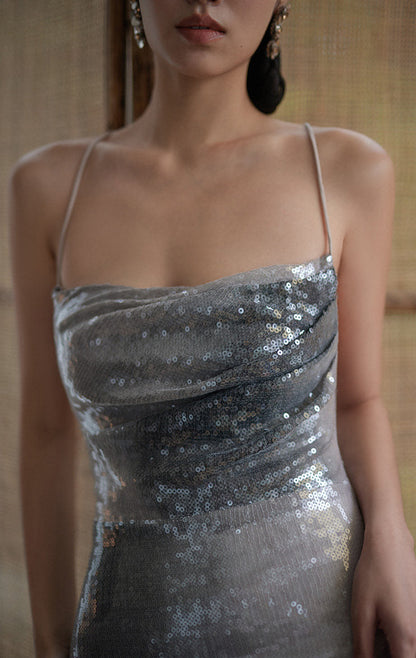 GOUDIN bridal backless French party evening engagement dress-BEAKA.