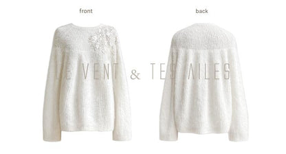 LE VENT&TES AILES high-luxury furry sequin-embroidered alpaca spring sweater-LILY
