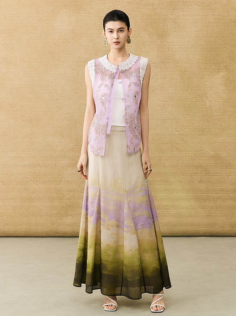 HECO Chinese Atmosphere Summer Drape Elegant Straight Skirt - MUSC.