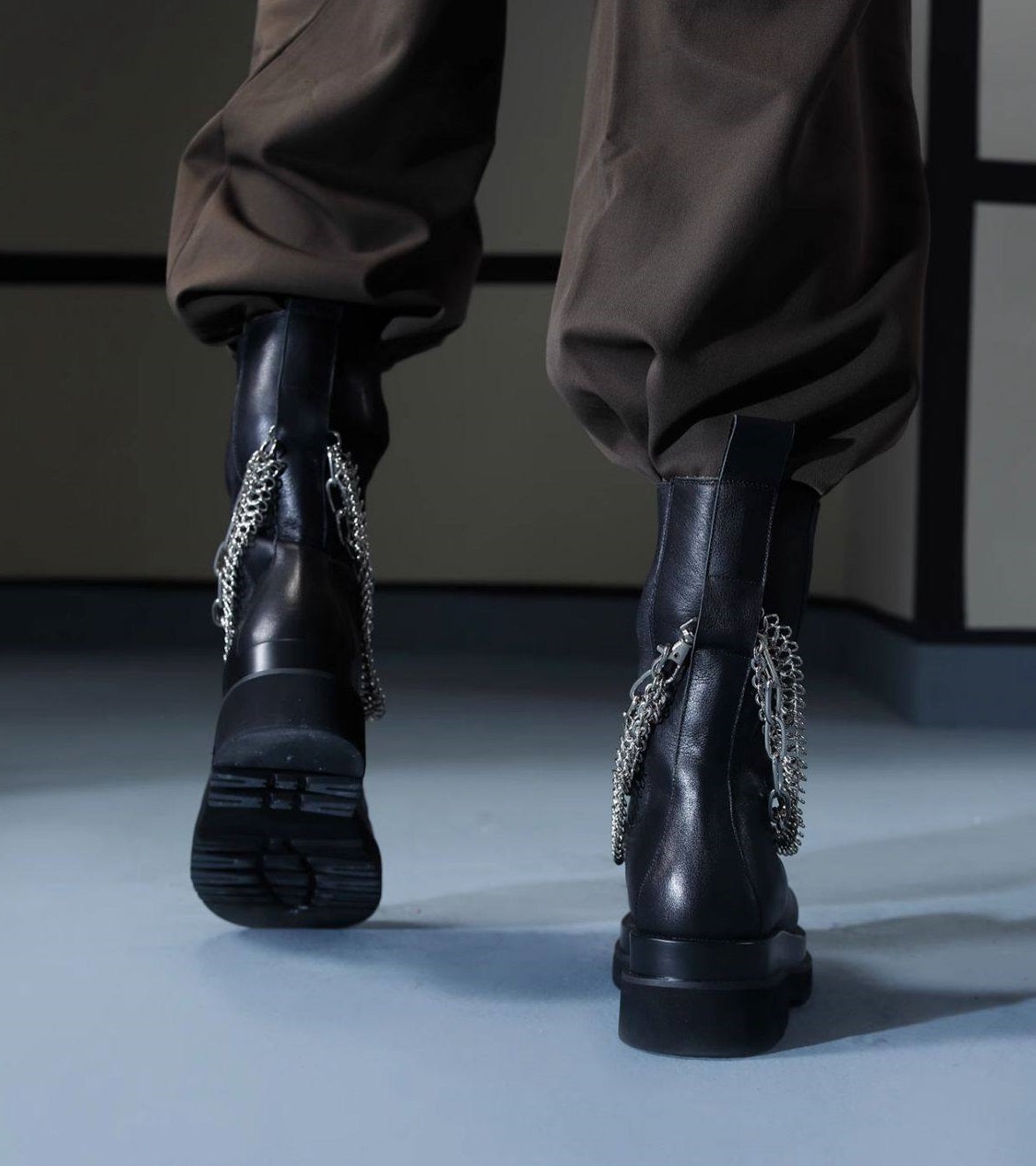 B-FEI Short Black Platform Boots-NYM.