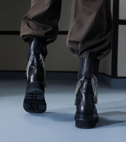 B-FEI Short Black Platform Boots-NYM.
