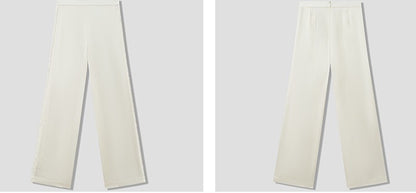 COMME MOI Lv Yan designer summer slanted lace top off-the-shoulder light shirt pants - ROMEO.