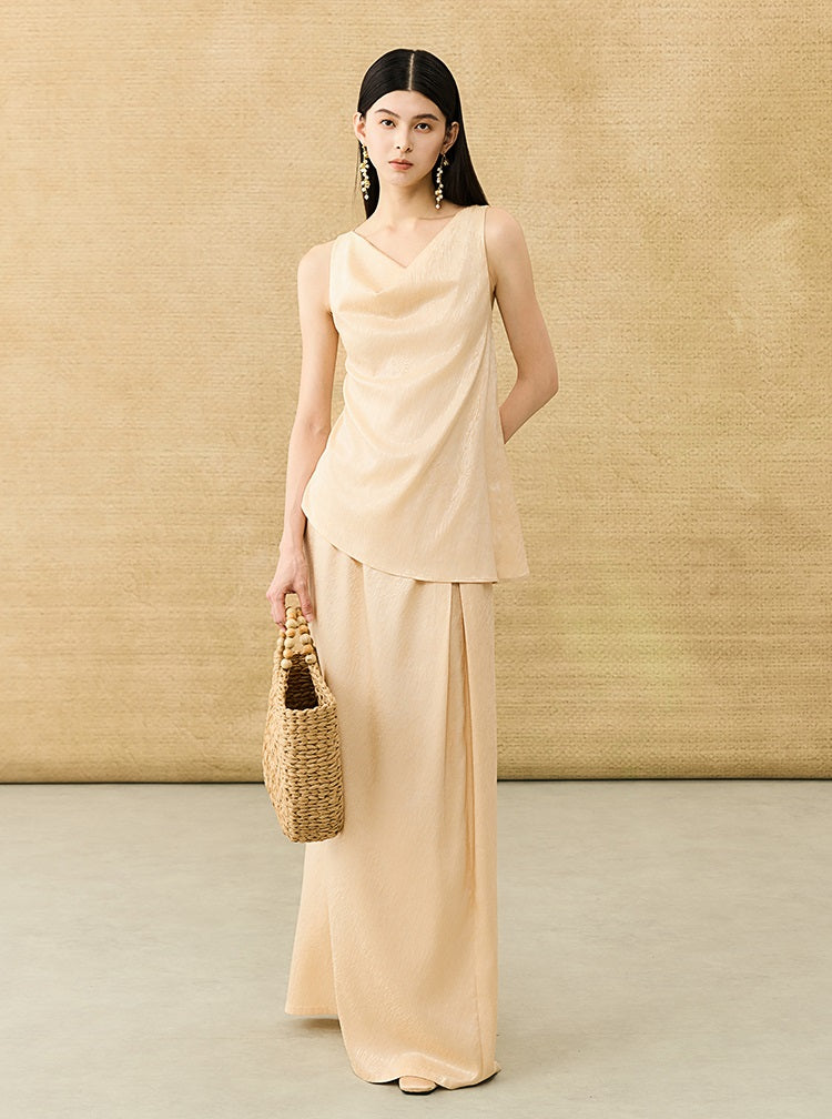 HECO Chinese back cross pearlescent vest top suspenders - COLAR.