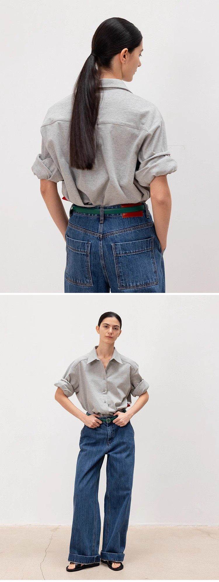 Nothing Written long short sleeve t-shirt cotton shirt-IVY!