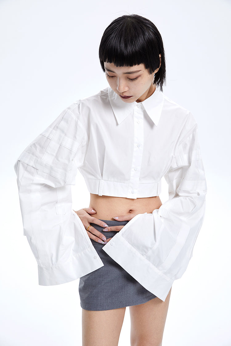 TINY IN ultra-short with large sleeves women's top -LULU.