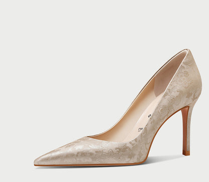 Pjjuu Champagne golden beige Wedding Stiletto Heels pump - WORSHIP