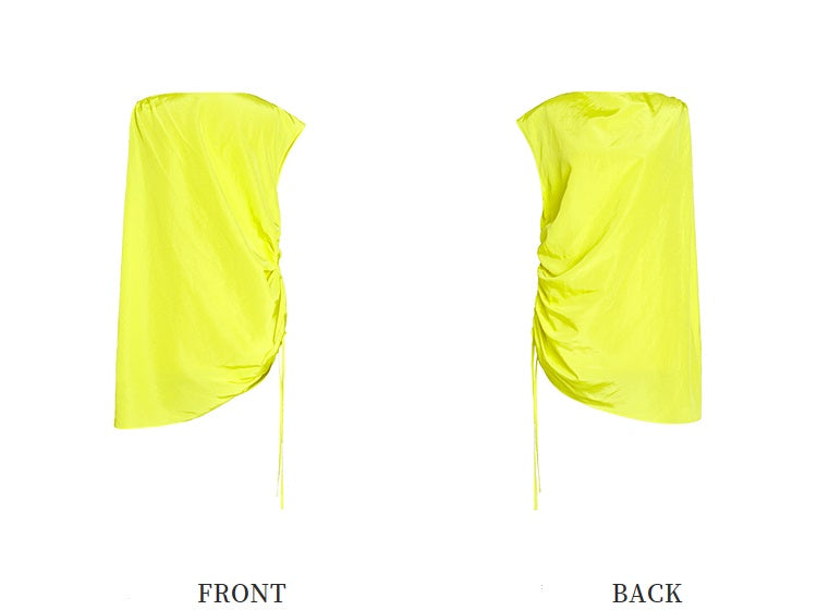 ZHUCHONGYUN asymmetrical sleeveless top with ruched drawstring detailing -XAD.