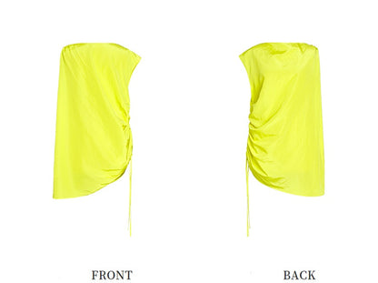ZHUCHONGYUN asymmetrical sleeveless top with ruched drawstring detailing -XAD.