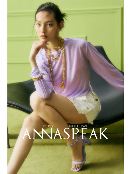 AnnaSpeak Luxury Plain Round Neck Long Sleeve Loose Casual Style Shirt-Ona