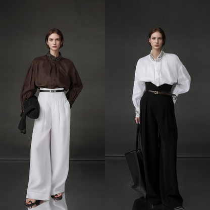 PIAOIN luxury vintage beaded design handmade custom shirt-BEATRICE.