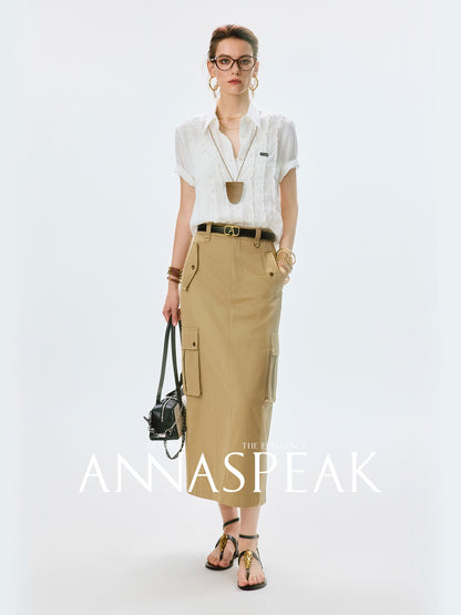 ANNASPEAK High-Waisted A-Line Skirt AS Summer New Style-JUN.