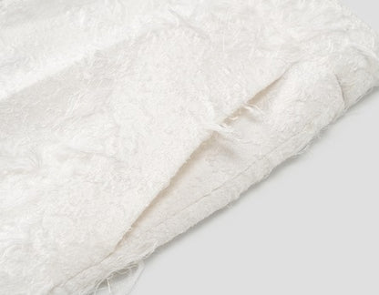 COMME MOI white jacquard wide-leg pants - AVERY.