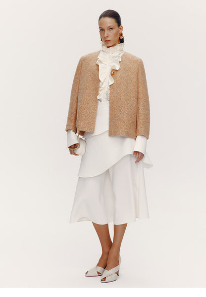 ATELIER MISS LU sleeve sheep wool-blend knitted jacket - SHUDDER