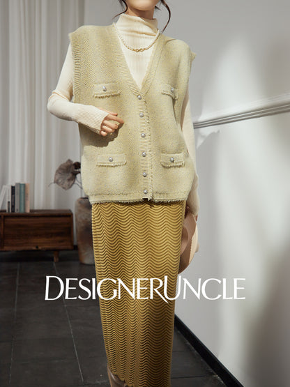 DGU Chick Yellow New Light Luxury Small Fragrance Versatile Design Sleeveless Top - Georgia.