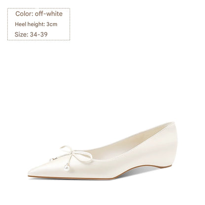 PJJUU pointed toe flat French pumps - SPIRAL.